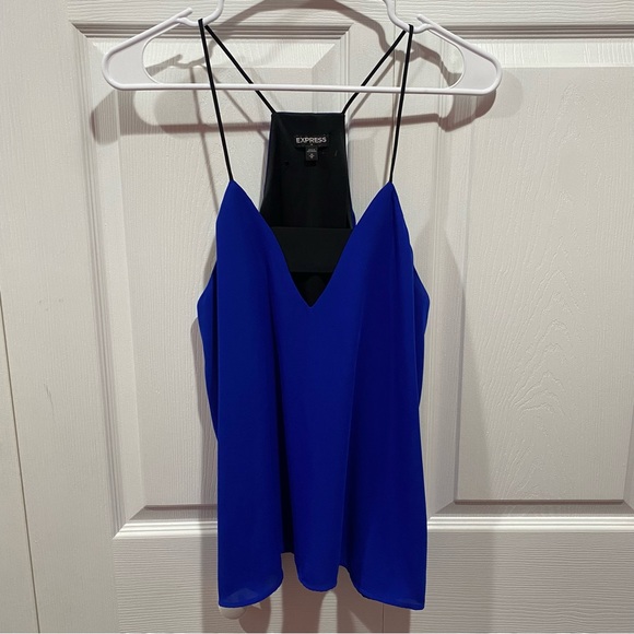 EXPRESS Women’s Elegant Spaghetti-Strap Blouse - royal blue, size M - Picture 1 of 6
